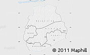 Silver Style Map of Sedhiou, single color outside