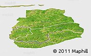 Satellite Panoramic Map of Sedhiou, single color outside