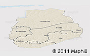 Shaded Relief Panoramic Map of Sedhiou, single color outside
