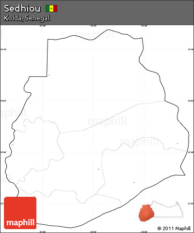 Blank Simple Map of Sedhiou, cropped outside, no labels
