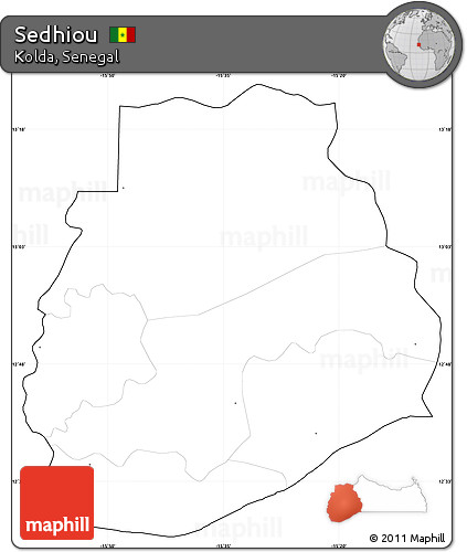 Blank Simple Map of Sedhiou, cropped outside, no labels