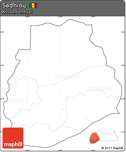 Blank Simple Map of Sedhiou, cropped outside, no labels