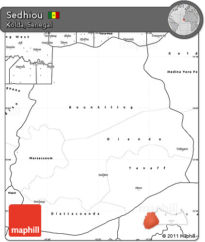 Blank Simple Map of Sedhiou