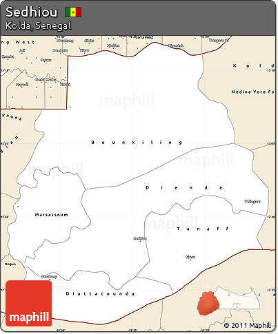 Classic Style Simple Map of Sedhiou