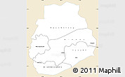 Classic Style Simple Map of Sedhiou, single color outside