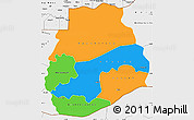 Political Simple Map of Sedhiou, single color outside, borders and labels