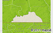 Shaded Relief Map of Pakour, physical outside