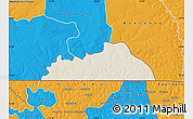 Shaded Relief Map of Pakour, political outside