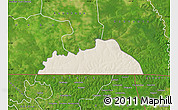 Shaded Relief Map of Pakour, satellite outside