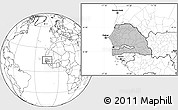 Gray Location Map of Senegal, blank outside