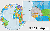 Gray Location Map of Senegal, political outside