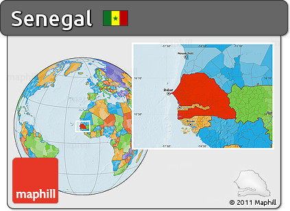 Political Location Map of Senegal