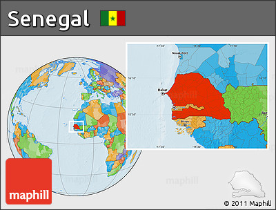 Political Location Map of Senegal