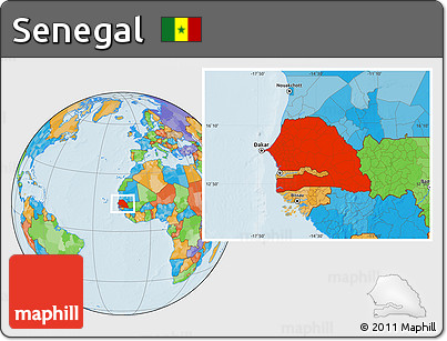 Political Location Map of Senegal