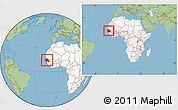 Savanna Style Location Map of Senegal, highlighted continent, within the entire continent