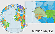 Savanna Style Location Map of Senegal, political outside