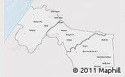 Silver Style 3D Map of Kebemer, single color outside