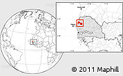Blank Location Map of Kebemer, highlighted country, within the entire country
