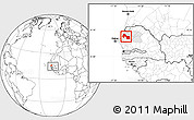 Blank Location Map of Kebemer, highlighted parent region, within the entire country