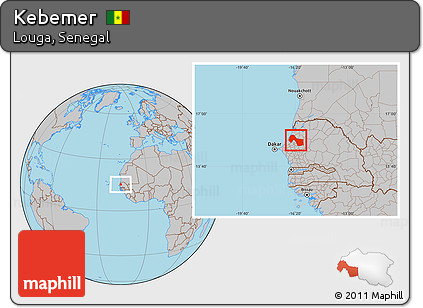 Gray Location Map of Kebemer