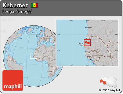 Gray Location Map of Kebemer