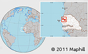 Gray Location Map of Kebemer, highlighted country