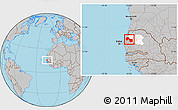 Gray Location Map of Kebemer, highlighted parent region