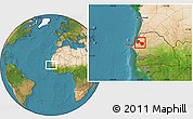 Satellite Location Map of Kebemer