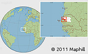 Savanna Style Location Map of Kebemer, highlighted parent region