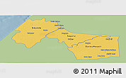 Savanna Style Panoramic Map of Kebemer, single color outside