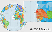 Political Location Map of Sagata