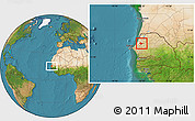 Satellite Location Map of Sagata
