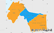 Political Simple Map of Kebemer, single color outside