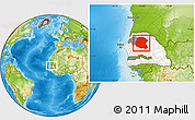 Physical Location Map of Linguere, highlighted country, highlighted parent region
