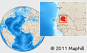 Shaded Relief Location Map of Linguere