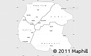 Silver Style Simple Map of Linguere, single color outside