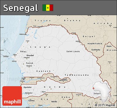 Classic Style Map of Senegal