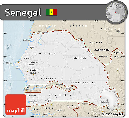 Classic Style Map of Senegal