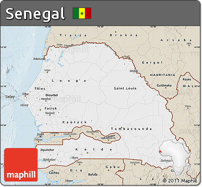 Classic Style Map of Senegal