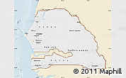 Classic Style Map of Senegal, single color outside