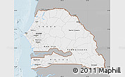 Gray Map of Senegal, single color outside