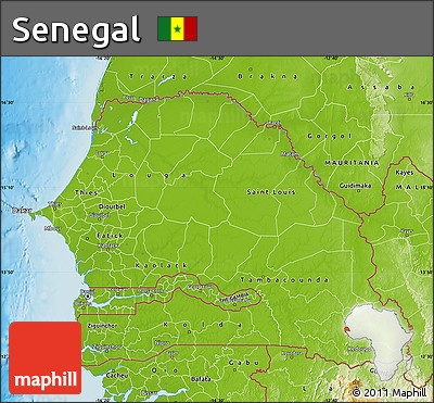 Physical Map of Senegal