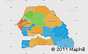 Political Map of Senegal, cropped outside