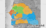 Political Map of Senegal, desaturated