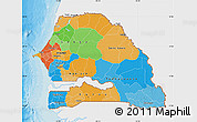 Political Map of Senegal, single color outside