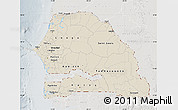 Shaded Relief Map of Senegal, lighten, semi-desaturated