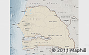Shaded Relief Map of Senegal, semi-desaturated