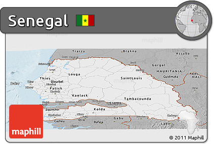 Gray Panoramic Map of Senegal