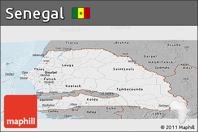 Gray Panoramic Map of Senegal