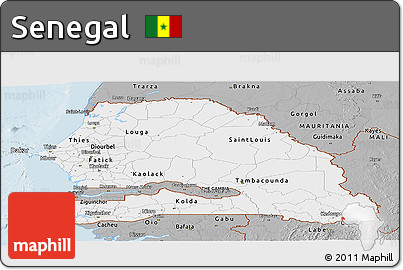 Gray Panoramic Map of Senegal